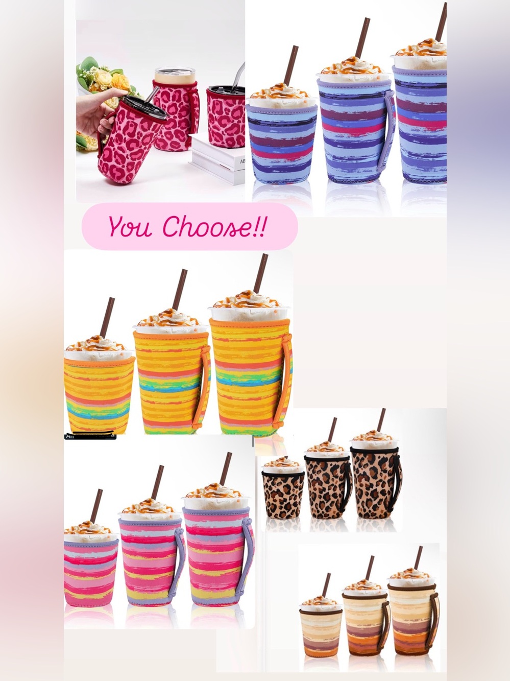 YOU CHOOSE reusable insulated iced or hot coffee cup